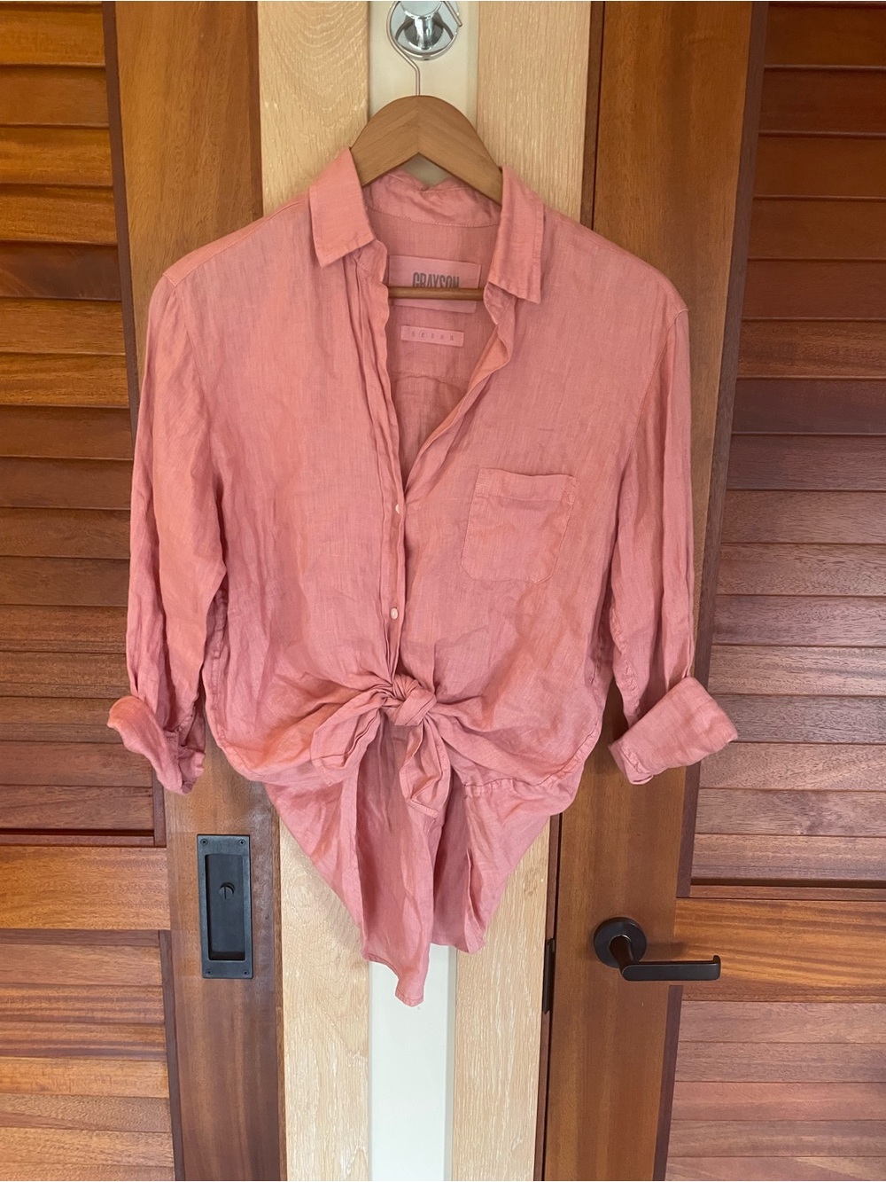Greyson Button-Down Linen Shirt in Dusty Rose